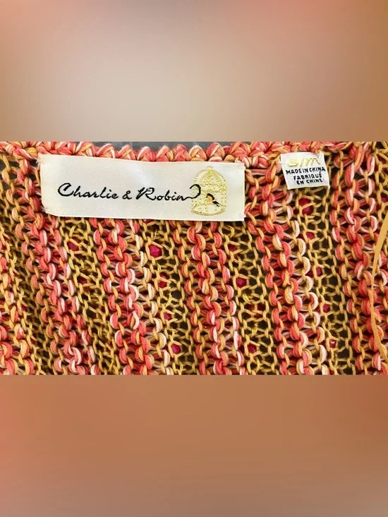 Anthropologie Charlie & Robin Leahi Beaded Shrug S/M Crochet Boho Festival Layer - Picture 6 of 6